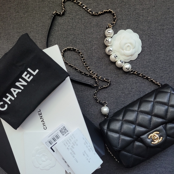 CHANEL Handbags - Chanel Classic Flap Pearl Chain Mini Rectangular Crossbody Bag